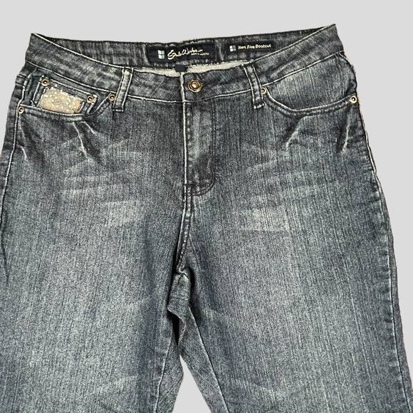#25 Y2K Salt Works New York City Med Rise Boot Cut Jeans with Jeweled Pockets - Picture 3 of 11